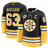 Men's Boston Bruins #63 Brad Marchand Black 100th Anniversary With C Patch Stitched Hockey Jersey Dzhi,baseball caps,new era cap wholesale,wholesale hats