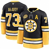 Men's Boston Bruins #73 Charlie McAvoy Black 100th Anniversary With Patch Stitched Hockey Jersey Dzhi,baseball caps,new era cap wholesale,wholesale hats