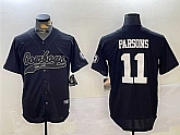 Men's Dallas Cowboys #11 Micah Parsons Black With Patch Cool Base Stitched Baseball Jersey1,baseball caps,new era cap wholesale,wholesale hats