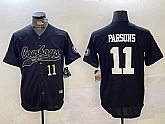 Men's Dallas Cowboys #11 Micah Parsons Black With Patch Cool Base Stitched Baseball Jerseys,baseball caps,new era cap wholesale,wholesale hats