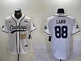 Men's Dallas Cowboys #88 CeeDee Lamb White 2022 Olive Salute To Service Cool Base Stitched Baseball Jersey,baseball caps,new era cap wholesale,wholesale hats