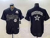 Men's Dallas Cowboys Team Big Logo Black With Patch Cool Base Stitched Baseball Jersey,baseball caps,new era cap wholesale,wholesale hats