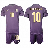 Men's England #10 Jude Bellingham 2024-25 Purple Away Soccer Jersey Suit,baseball caps,new era cap wholesale,wholesale hats