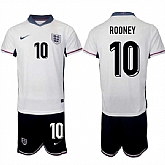 Men's England #10 Wayne Rooney 2024-25 White Home Soccer Jersey Suit,baseball caps,new era cap wholesale,wholesale hats