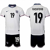 Men's England #19 Marcus Rashford 2024-25 White Home Soccer Jersey Suit,baseball caps,new era cap wholesale,wholesale hats