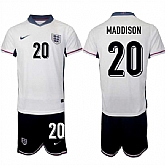 Men's England #20 James Maddison 2024-25 White Home Soccer Jersey Suit,baseball caps,new era cap wholesale,wholesale hats