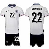 Men's England #22 Aaron Ramsdale 2024-25 White Home Soccer Jersey Suit,baseball caps,new era cap wholesale,wholesale hats