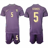 Men's England #5 John Stones 2024-25 Purple Away Soccer Jersey Suit,baseball caps,new era cap wholesale,wholesale hats