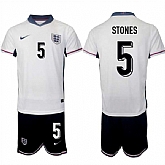 Men's England #5 John Stones 2024-25 White Home Soccer Jersey Suit,baseball caps,new era cap wholesale,wholesale hats