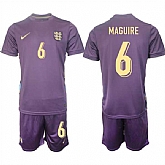 Men's England #6 Harry Maguire 2024-25 Purple Away Soccer Jersey Suit,baseball caps,new era cap wholesale,wholesale hats