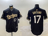 Men's Los Angeles Dodgers #17 Shohei Ohtani Black Gold World Series Champions Cool Base Stitched Baseball Jersey,baseball caps,new era cap wholesale,wholesale hats