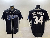 Men's Los Angeles Dodgers #34 Fernando Valenzuela Black Authentic Collection Stitched MLB Jerseys,baseball caps,new era cap wholesale,wholesale hats