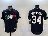 Men's Los Angeles Dodgers #34 Toro Valenzuela Black Mexico 2024 World Series Cool Base Stitched Baseball Jersey,baseball caps,new era cap wholesale,wholesale hats