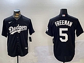 Men's Los Angeles Dodgers #5 Freddie Freeman Black Cool Base Jersey,baseball caps,new era cap wholesale,wholesale hats