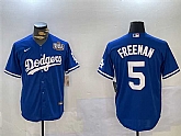 Men's Los Angeles Dodgers #5 Freddie Freeman Blue 2024 World Series Cool Base Stitched Baseball Jersey,baseball caps,new era cap wholesale,wholesale hats