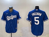 Men's Los Angeles Dodgers #5 Freddie Freeman Blue Cool Base Jersey,baseball caps,new era cap wholesale,wholesale hats