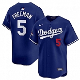 Men's Los Angeles Dodgers #5 Freddie Freeman Royal 2024 World Series Champions Alternate Limited Stitched Baseball Jersey,baseball caps,new era cap wholesale,wholesale hats