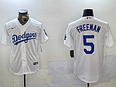 Men's Los Angeles Dodgers #5 Freddie Freeman White Cool Base Jersey,baseball caps,new era cap wholesale,wholesale hats