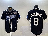 Men's Los Angeles Dodgers #8 Enrique Hernandez Black 2024 World Series Cool Base Stitched Baseball Jersey,baseball caps,new era cap wholesale,wholesale hats