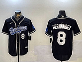 Men's Los Angeles Dodgers #8 Enrique Hernandez Black Cool Base Stitched Baseball Jersey,baseball caps,new era cap wholesale,wholesale hats