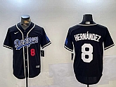 Men's Los Angeles Dodgers #8 Enrique Hernandez Black Cool Base Stitched Baseball Jerseys,baseball caps,new era cap wholesale,wholesale hats