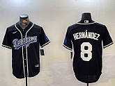 Men's Los Angeles Dodgers #8 Enrique Hernandez Black Cool Base Stitched Jersey,baseball caps,new era cap wholesale,wholesale hats