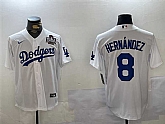 Men's Los Angeles Dodgers #8 Enrique Hernandez White 2024 World Series Cool Base Stitched Baseball Jersey,baseball caps,new era cap wholesale,wholesale hats