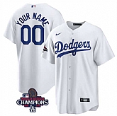 Men's Los Angeles Dodgers ACTIVE PLAYER Custom White 2024 World Series Champions Cool Base Stitched Baseball Jersey,baseball caps,new era cap wholesale,wholesale hats