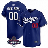 Men's Los Angeles Dodgers Active Player Cuatom Royal 2024 World Series Champions Alternate Limited Stitched Baseball Jersey,baseball caps,new era cap wholesale,wholesale hats