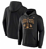 Men's Los Angeles Dodgers Black 2024 World Series Champions Locker Room Parade Pullover Hoodie,baseball caps,new era cap wholesale,wholesale hats