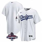 Men's Los Angeles Dodgers Blank White 2024 World Series Champions Cool Base Stitched Baseball Jersey,baseball caps,new era cap wholesale,wholesale hats