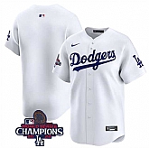 Men's Los Angeles Dodgers Blank White 2024 World Series Home Limited Stitched Baseball Jersey,baseball caps,new era cap wholesale,wholesale hats