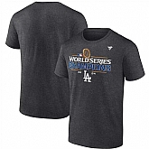 Men's Los Angeles Dodgers Heather Charcoal Big & Tall 2024 World Series Champions Locker Room T-Shirt