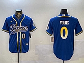 Men's Los Angeles Rams #0 Byron Young Royal Cool Base Stitched Baseball Jersey,baseball caps,new era cap wholesale,wholesale hats