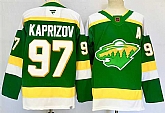 Men's Minnesota Wild #97 Kirill Kaprizov Green 2024-25 Alternate With A Patch Stitched Hockey Jersey,baseball caps,new era cap wholesale,wholesale hats