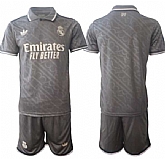 Men's Real Madrid Custom 24-25 Gray Third Soccer Jersey Suit,baseball caps,new era cap wholesale,wholesale hats