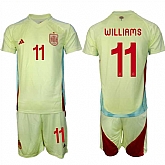 Men's Spain Team #11 Nico Williams 2024-25 Yellow Away Soccer Jersey Suit,baseball caps,new era cap wholesale,wholesale hats