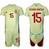 Men's Spain Team #15 Sergio Ramos 2024-25 Yellow Away Soccer Jersey Suit,baseball caps,new era cap wholesale,wholesale hats