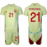 Men's Spain Team #21 Mikel Oyarzabal 2024-25 Yellow Away Soccer Jersey Suit,baseball caps,new era cap wholesale,wholesale hats