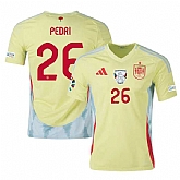 Men's Spain Team #26 Pedri Yellow 2024 Away Soccer Jersey,baseball caps,new era cap wholesale,wholesale hats