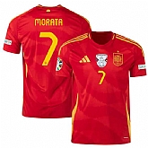 Men's Spain Team #7 Alvaro Morata Scarlet 2024 Home Soccer Jersey,baseball caps,new era cap wholesale,wholesale hats