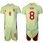 Men's Spain Team #8 Xavi 2024-25 Yellow Away Soccer Jersey Suit,baseball caps,new era cap wholesale,wholesale hats