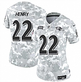 Women's Baltimore Ravens #22 Derrick Henry 2024 F.U.S.E Arctic Camo Salute To Service Limited Stitched Jersey Dzhi,baseball caps,new era cap wholesale,wholesale hats