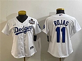 Women's Los Angeles Dodgers #11 Miguel Rojas White 2024 World Series Cool Base Stitched Baseball Jersey,baseball caps,new era cap wholesale,wholesale hats