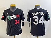 Women's Los Angeles Dodgers #34 Fernando Valenzuela Number Black Mexico 2020 World Series Cool Base Nike Jersey,baseball caps,new era cap wholesale,wholesale hats