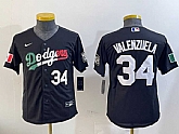 Women's Los Angeles Dodgers #34 Fernando Valenzuela Number Black Mexico 2020 World Series Cool Base Nike Jerseys,baseball caps,new era cap wholesale,wholesale hats