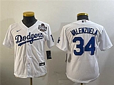 Women's Los Angeles Dodgers #34 Fernando Valenzuela White 2024 World Series Cool Base Stitched Baseball Jersey,baseball caps,new era cap wholesale,wholesale hats