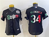 Women's Los Angeles Dodgers #34 Toro Valenzuela Black Mexico 2024 World Series Cool Base Stitched Jersey,baseball caps,new era cap wholesale,wholesale hats