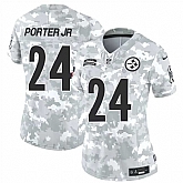 Women's Pittsburgh Steelers #24 Joey Porter Jr. 2024 F.U.S.E Arctic Camo Salute To Service Limited Stitched Jersey Dzhi,baseball caps,new era cap wholesale,wholesale hats