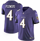 Men & Women & Youth Baltimore Ravens #4 Zay Flowers Purple 2023 F.U.S.E. Vapor Limited Stitched Jersey,baseball caps,new era cap wholesale,wholesale hats